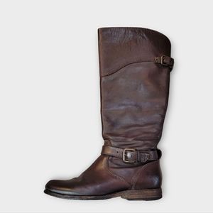 Frye Phillip Brown Leather Riding Boots